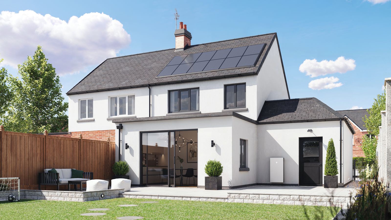 Rijwoning met Tesla Powerwall en zonnepanelen: ook in compacte woningen te plaatsen
