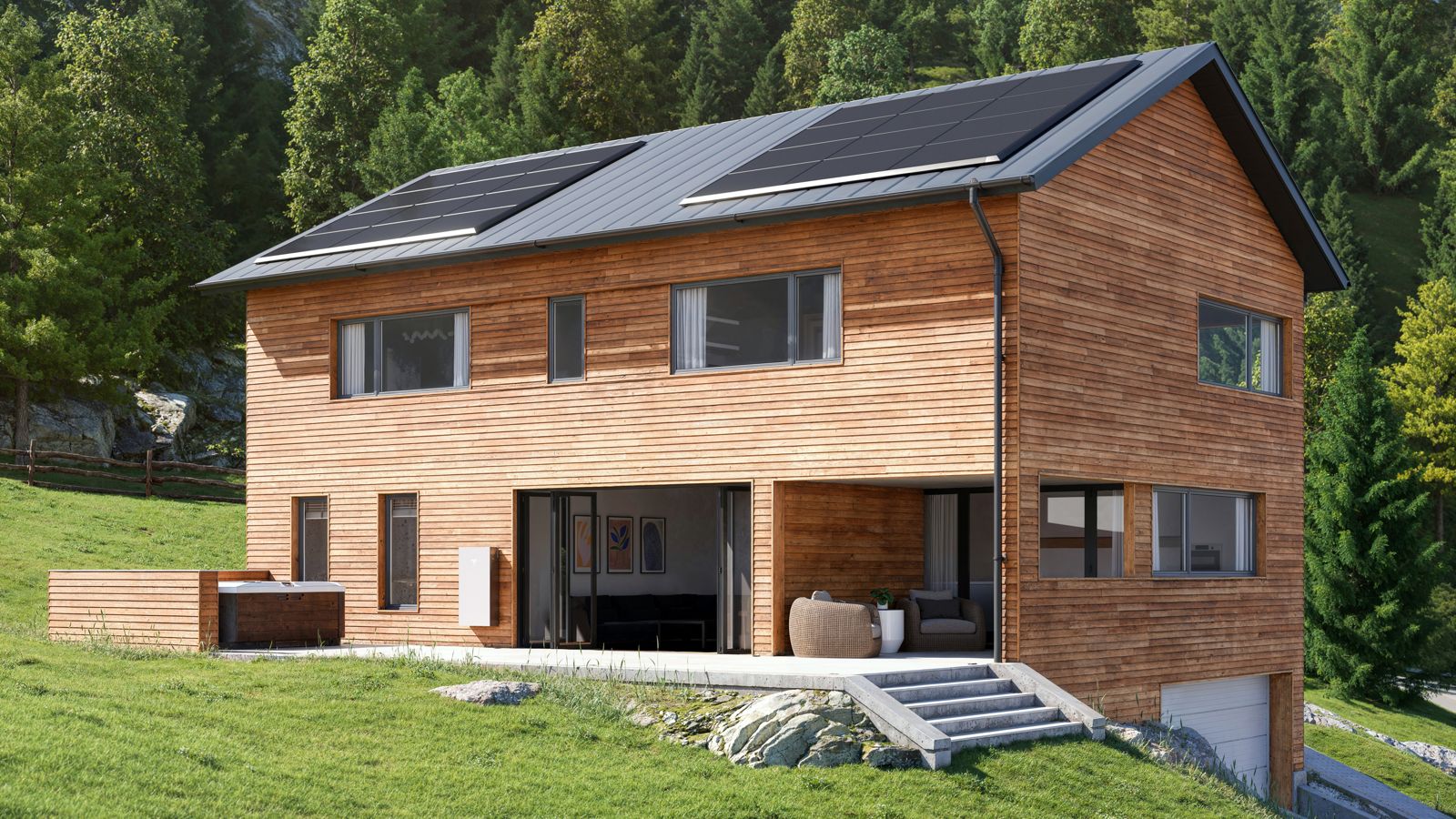 Tesla Powerwall 3P bij een moderne woning: zelfde behuizing, andere aansluiting